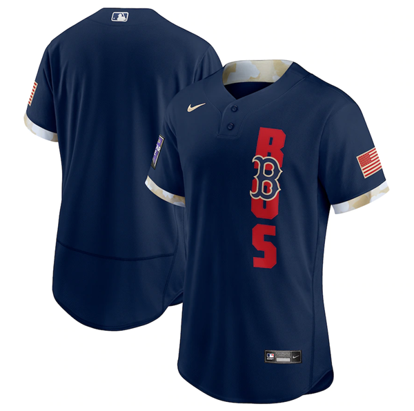 Men's Boston Red Sox Blank 2021 Navy All-Star Cool Base Stitched MLB Jersey